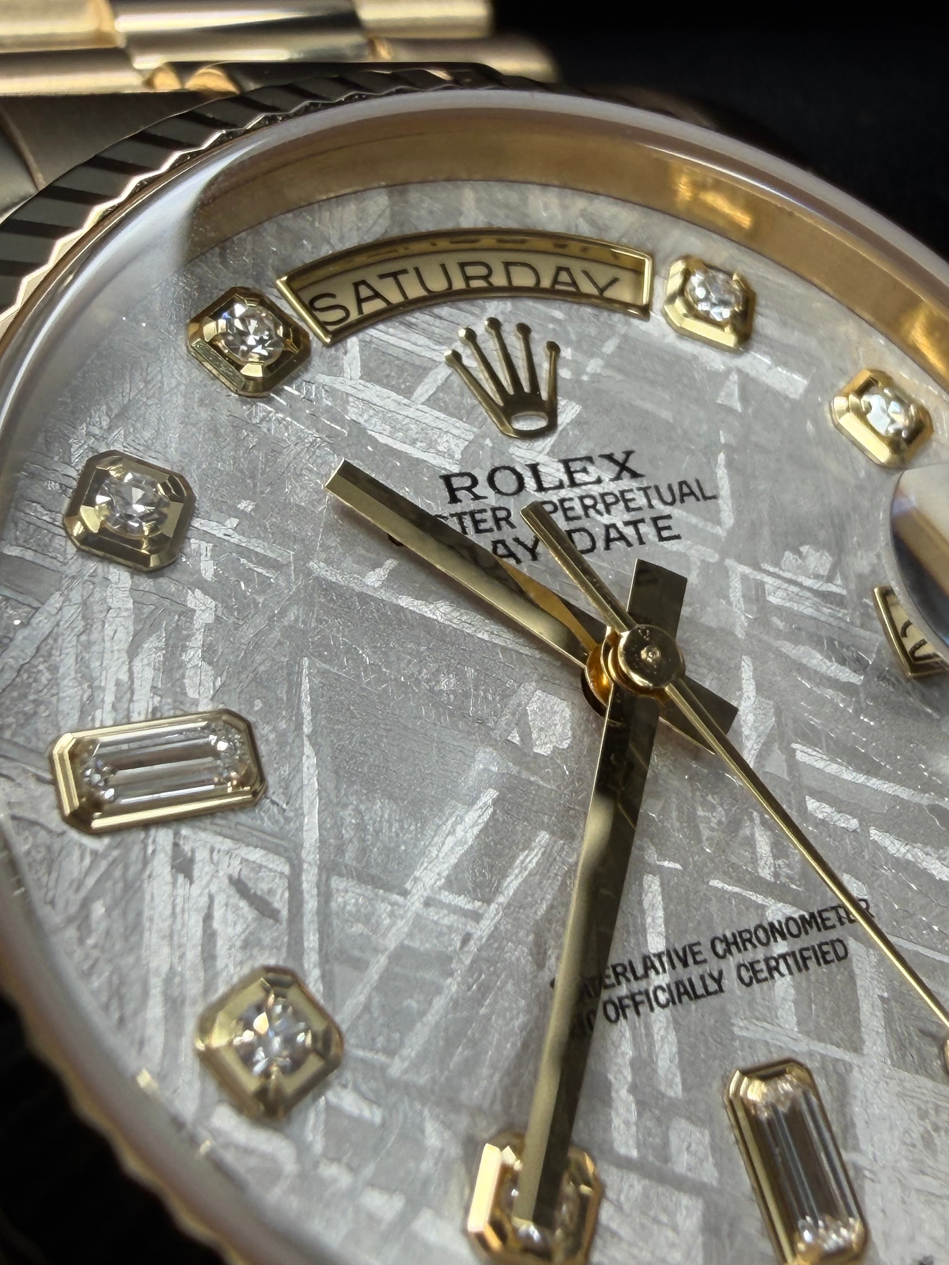 Rolex Day Date President Gold Meteorite Dial - view 40