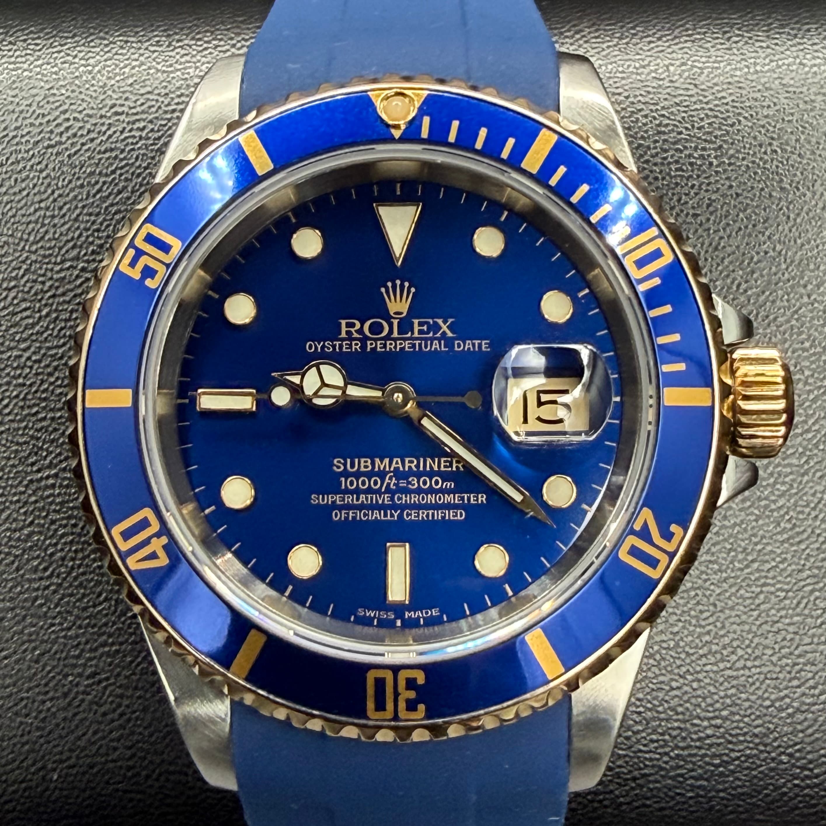 Rolex Submariner Date "Bluesy" on Rubber B Strap